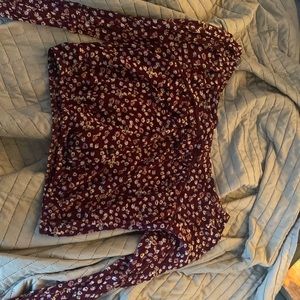 cropped off the shoulder shirt.